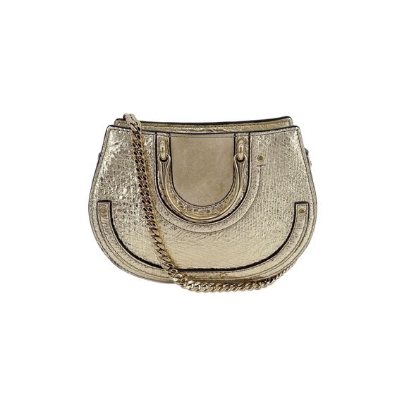 CHLOE Pixie Mini Convertible Belt Bag Metallic Gold - Picture 1 of 16